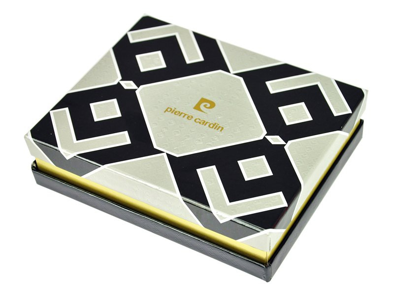 Pierre Cardin duży męski portfel skóra naturalna pionowy składany z RFID