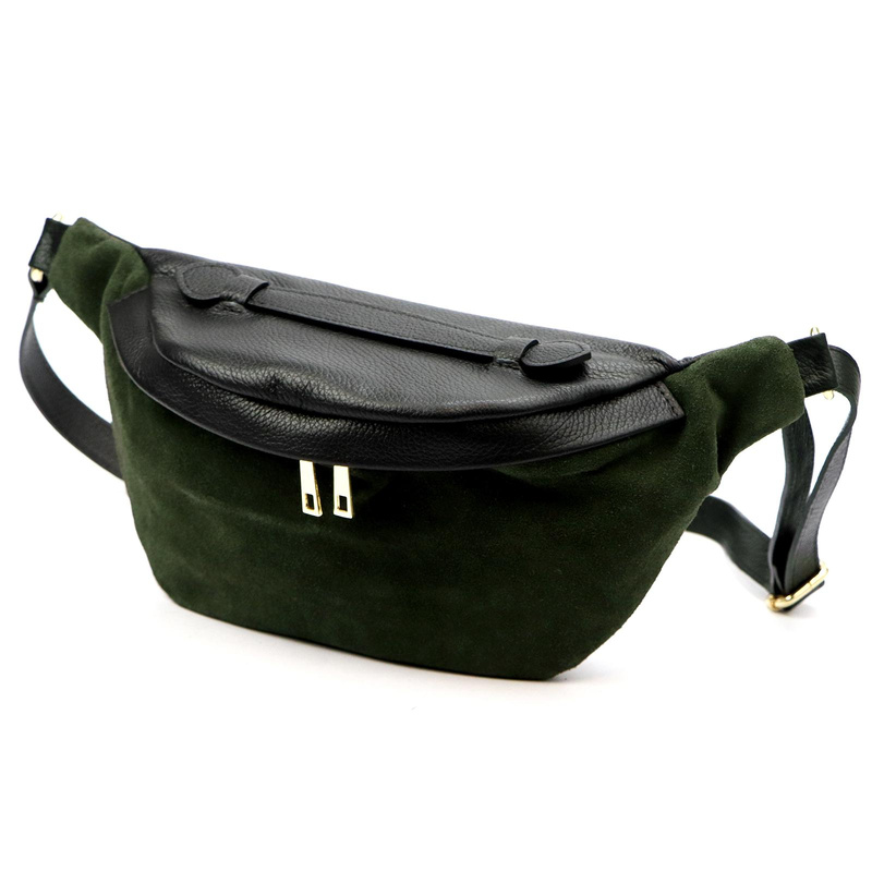 Vera Pelle damska torebka przez ramię skórzana saszetka z kieszeniami