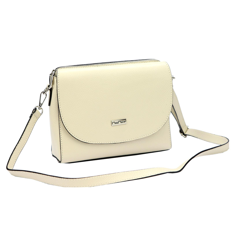 MiaMore skórzana damska listonoszka torebka przez ramię dwukomorowa stylowa