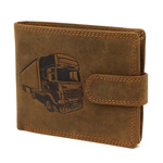 Nordee męski portfel skóra naturalna na zatrzask z indywidualnym wzorem