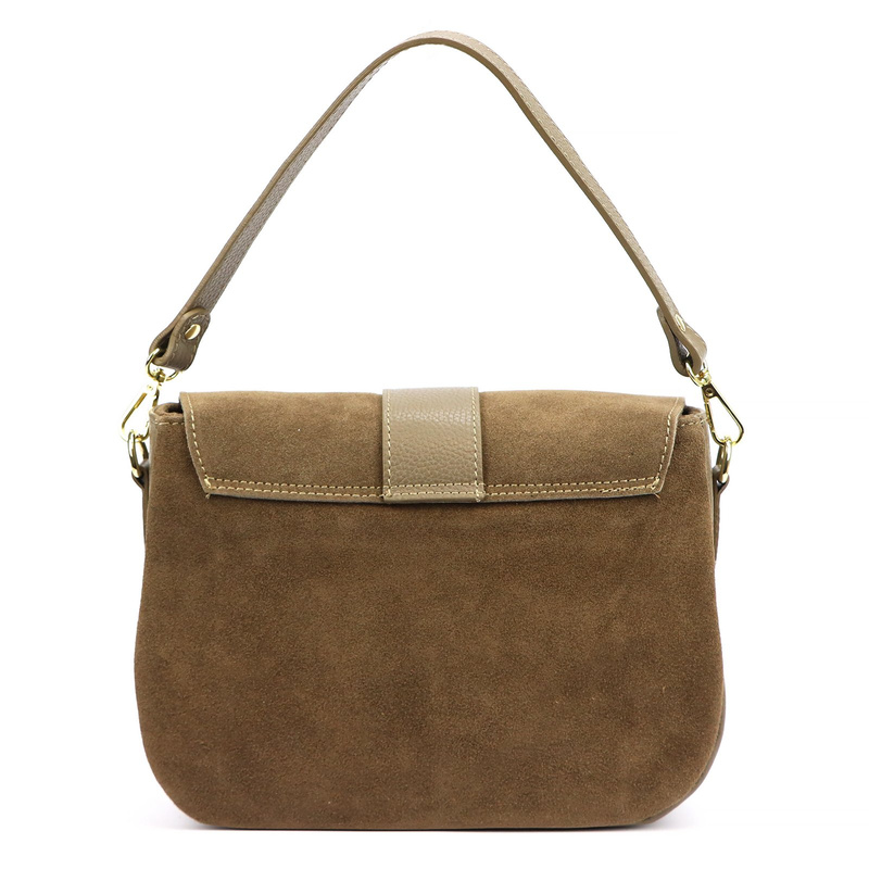 Vera Pelle Damska skórzana listonoszka torebka przez ramię z kieszenią