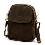 Luka Mała damska dwukomorowa listonoszka skórzana zamszowa przez ramię