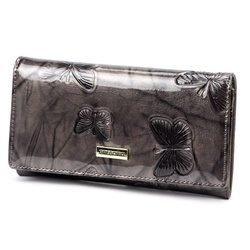 Podłużny Skórzany damski portfel w motyle Gregorio