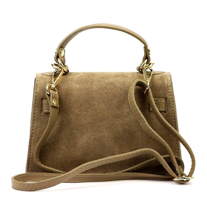 Skórzana Zamszowa damska mała listonoszka torebka na ramię z uchwytem Luka