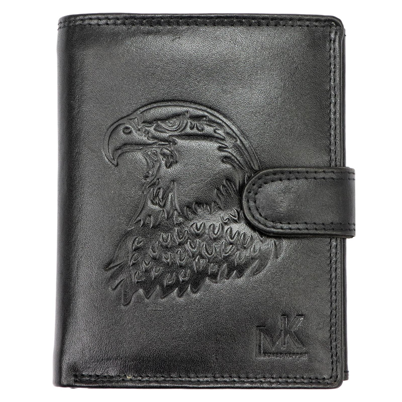 Money Kepper portfel pionowy męski skóra naturalna męski wzór system RFID