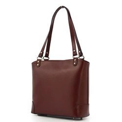 Skórzana torebka na ramię z licowej skóry shopper