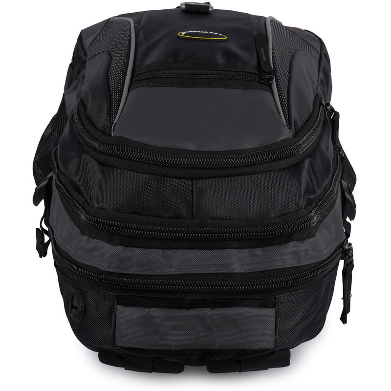 SZARO-CZARNY Solidny 3KOMOROWY plecak miejski SPORTOWY duży M83