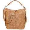 Taupe torebka skórzana zamszowa damska shopper W10