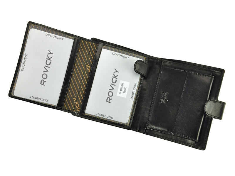 Skórzany męski portfel Rovicky PC-102L-BAR RFID