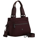 Listonoszka damska z poliestru w bordowym kolorze zawieszona na uchwytach i doczepianym pasku - Peterson