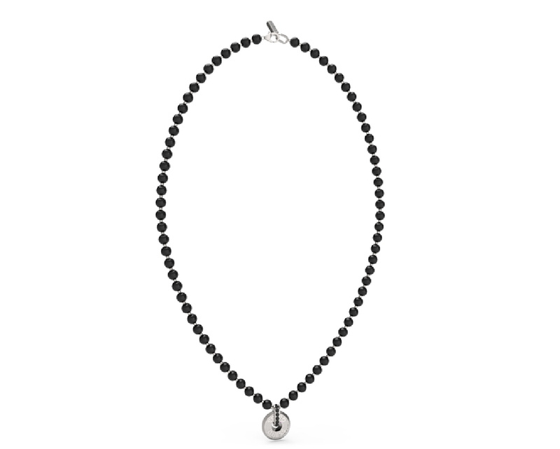 Biżuteria GUESS JUMN04061JWST. Naszyjnik, Kolor czarny. Mężczyzna.