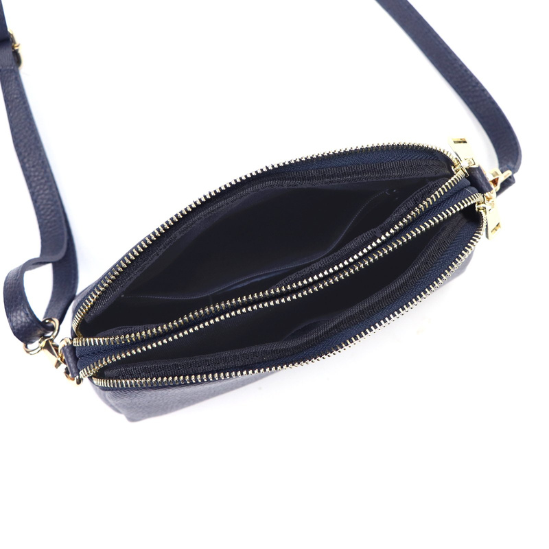 Luka Dwukomorowa stylowa damska skórzana listonoszka torebka na ramię