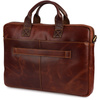 Torba męska skórzana na laptopa ramię komputer duża brązowa Beltimore N04