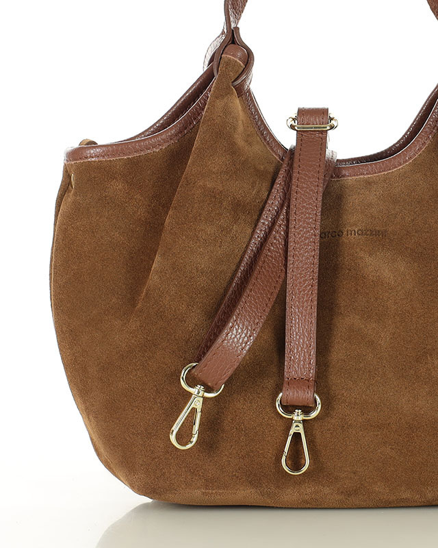Torebka damska worek hobo bag skóra naturalna - MARCO MAZZINI czarna