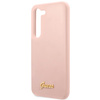 Guess GUHCS23MLSLMGPP S23+ S916 różowy/pink hardcase Silicone Script Metal Logo