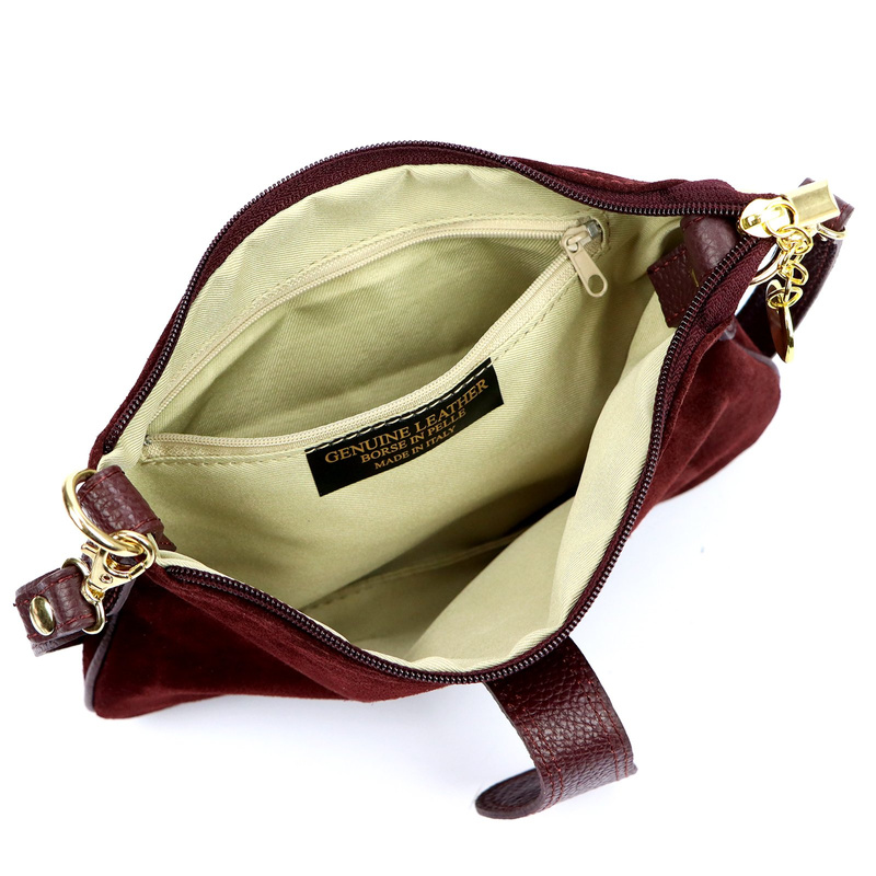 Luka Damska listonoszka torebka przez ramię ze skóry naturalnej kieszeń