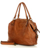 Torba biznesowa bowling retro bag skórzana - MARCO MAZZINI brąz camel