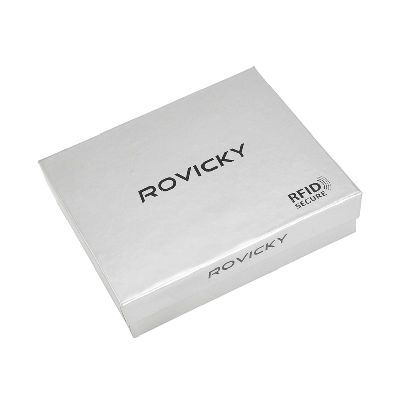 Pionowy, dwukolorowy portfel męski ze skóry naturalnej - Rovicky