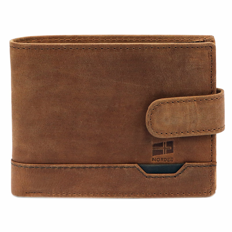 Nordee poziomy portfel skóra naturalna męski rozbudowana portmonetka