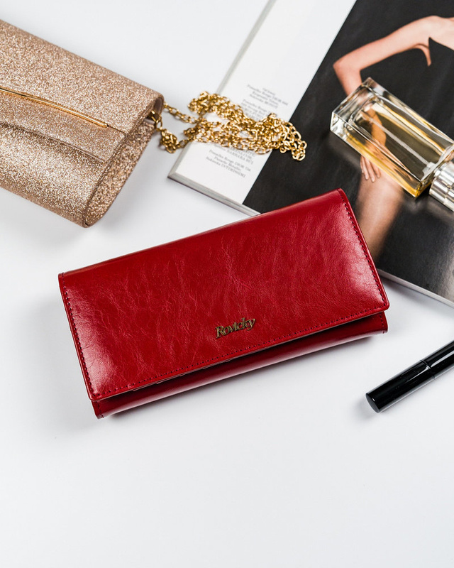 Skórzany damski portfel Rovicky 8802-BPRN RFID