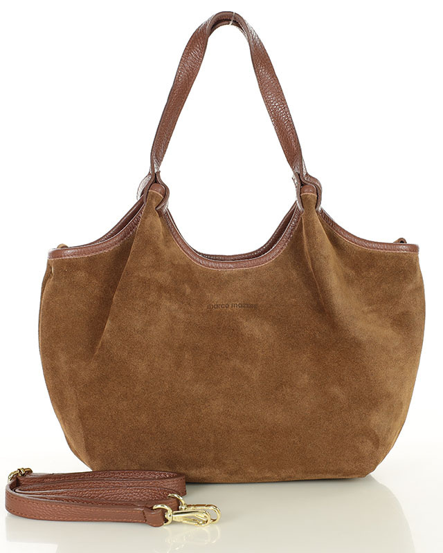 Torebka damska worek hobo bag skóra naturalna - MARCO MAZZINI czarna