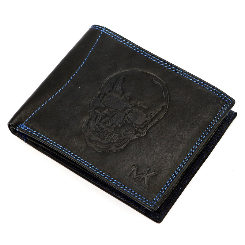Skórzany męski portfel Money Kepper CDD 5600 SKULL