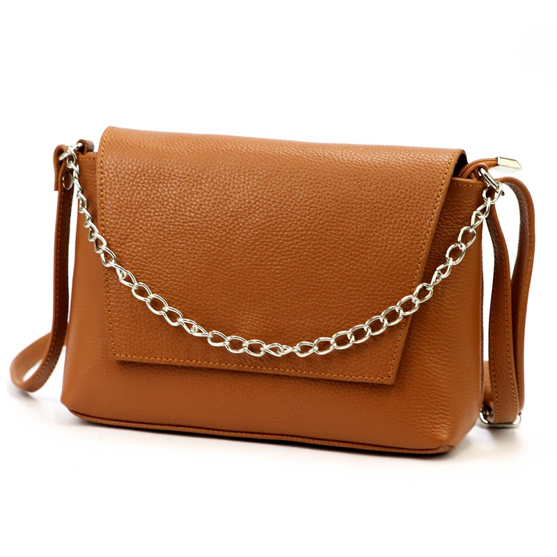 Luka Listonoszka damska skórzana torebka na ramię krótki łańcuszek klapa