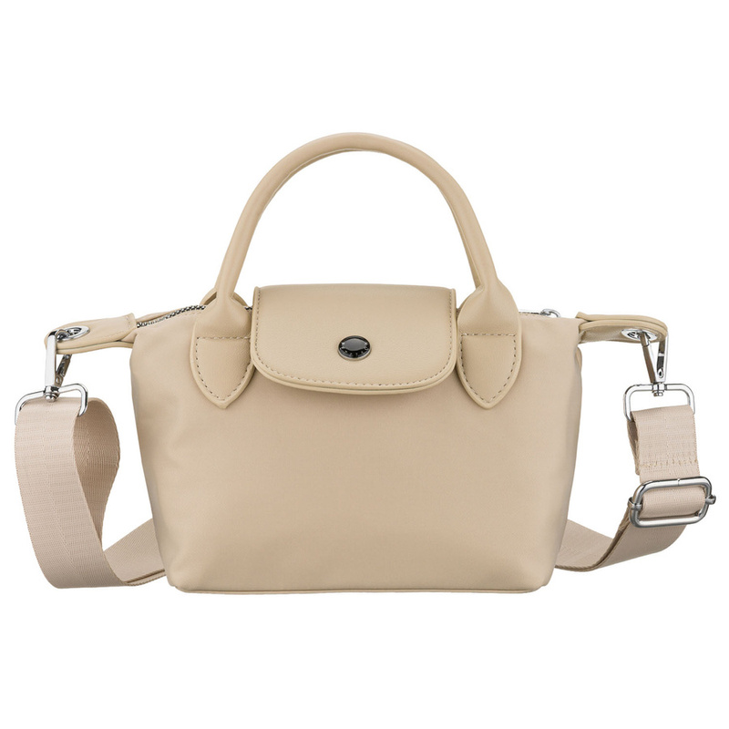 Listonoszka damska z poliestru w kolorze ecru, jednokomorowa i zamykana magnesem - Peterson