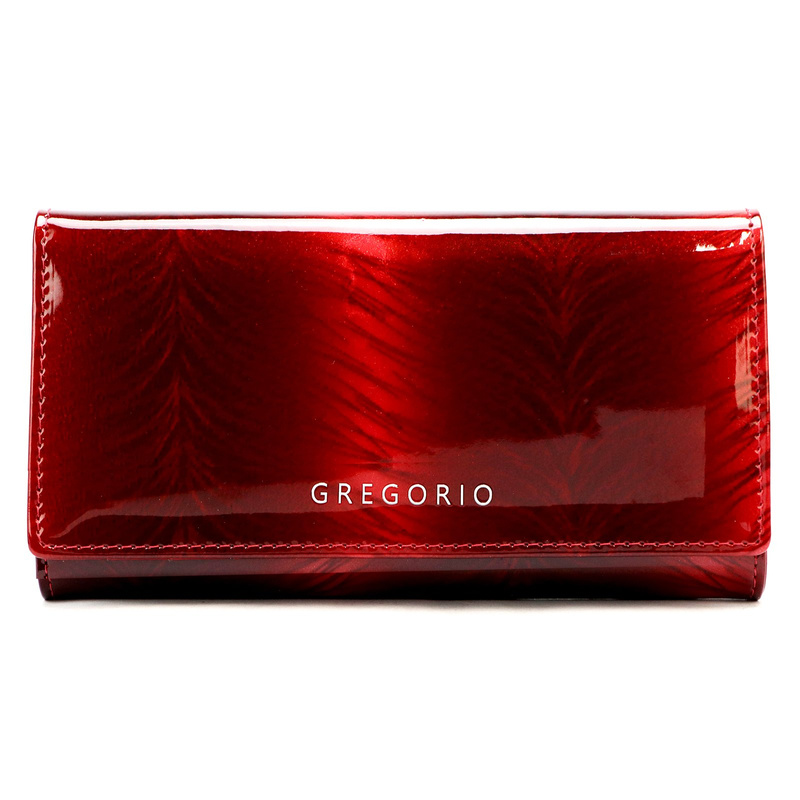 Gregorio duży damski portfel skóra naturalna lakierowana portmonetka