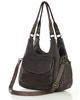 Włoska torebka skórzana z kieszenią z przodu retro bag handmade - MARCO MAZZINI ciemny brąz caffe