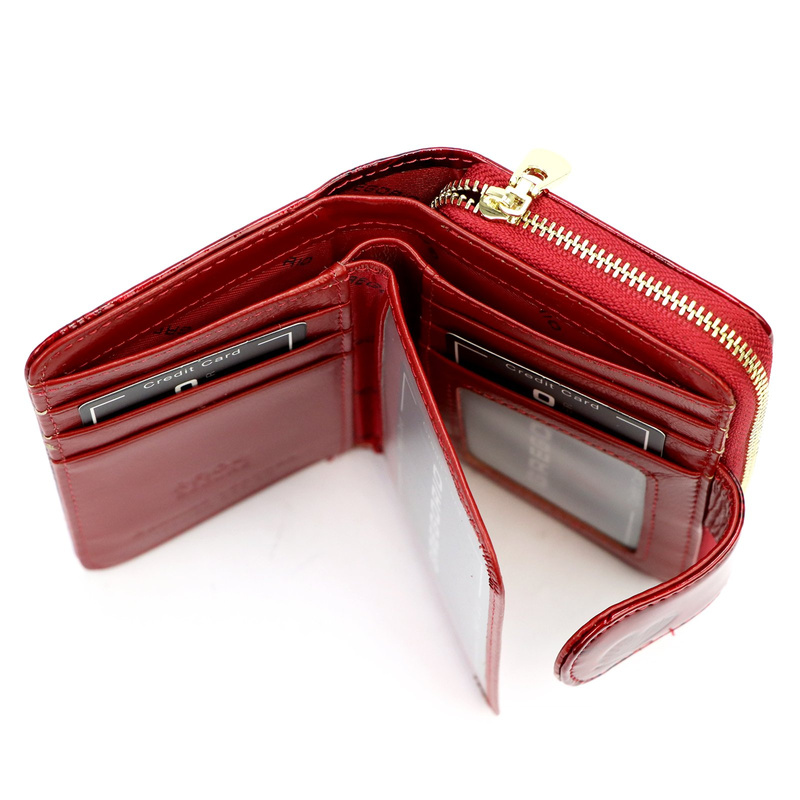 Gregorio portfel damski skóra naturalna lakierowana pionowa portmonetka