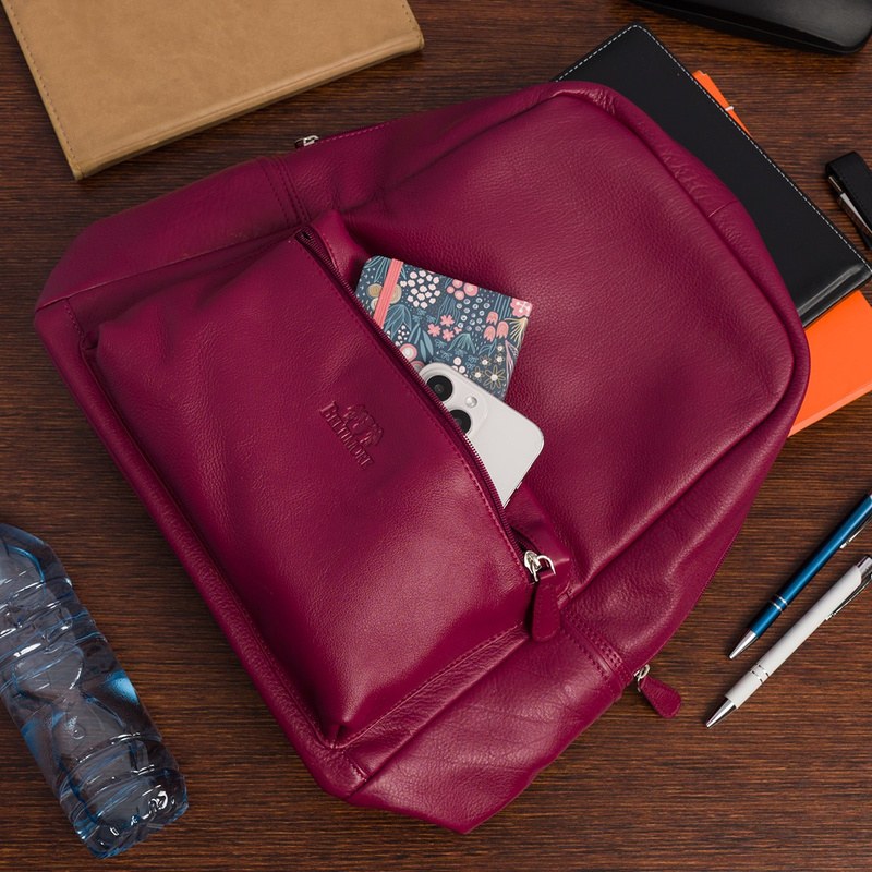 Skórzany plecak A4 duży pojemny do szkoły Włoski P16