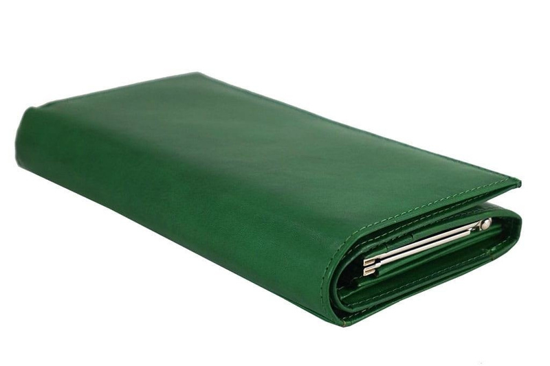 Klasyczny portfel skórzany damski - Czerwony