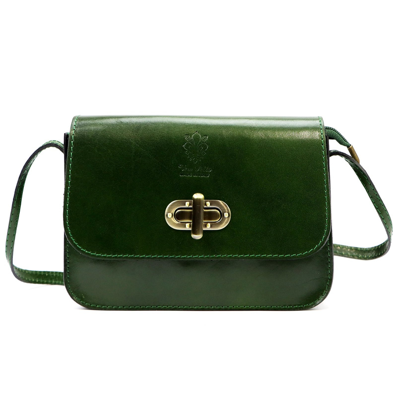 Florence Skórzana elegancka damska listonoszka torebka na ramię z klapą