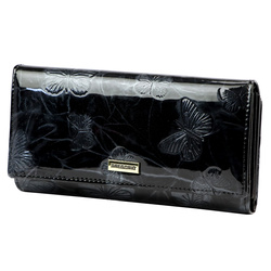 Lakierowany damski portfel z naturalnej skóry Gregorio BTS-122