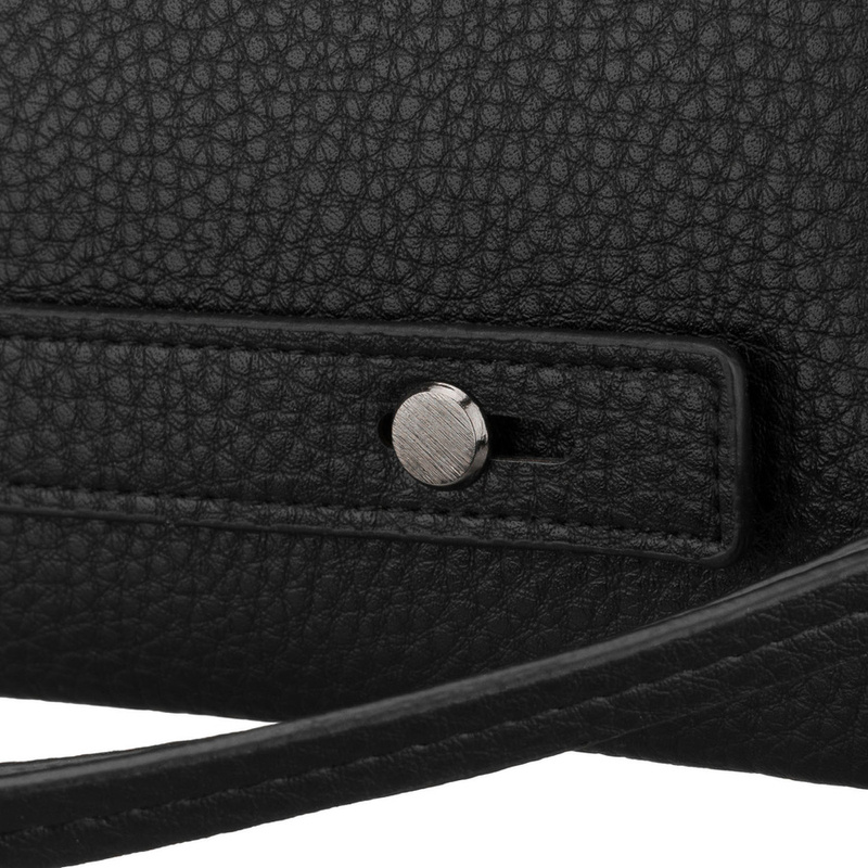 Elegancka saszetka męska ze skóry ekologicznej w czarnym kolorze - Rovicky