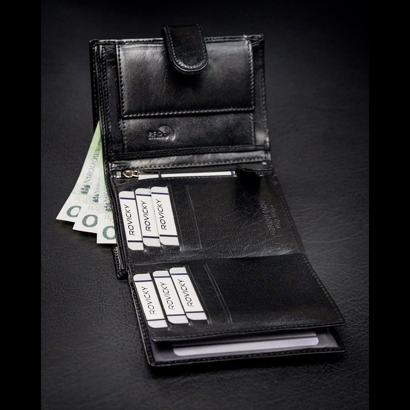 Skórzany męski portfel Rovicky N4-RVT RFID
