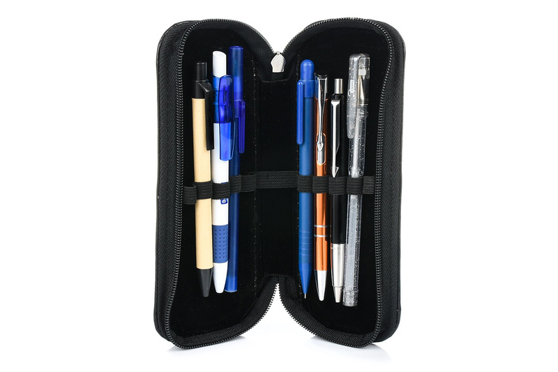 Granatowy piórnik Skórzany etui na pióro Beltimore J05