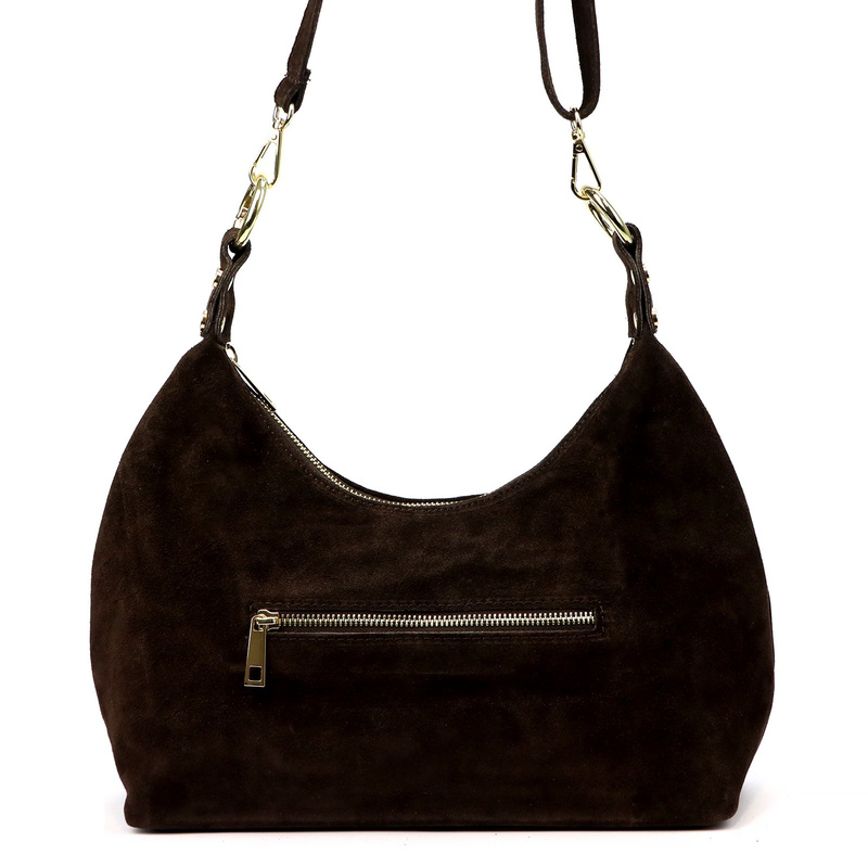 Vera Pelle damska listonoszka skóra naturalna zamszowa torebka na ramię