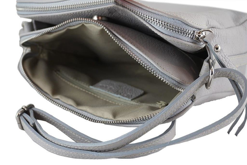 Torebka skórzana damska włoska - Beżowa