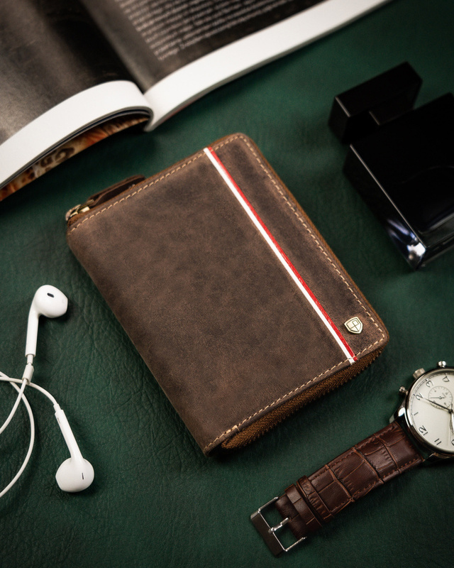 Skórzany męski portfel Peterson PTN 340P-01 HUNTER