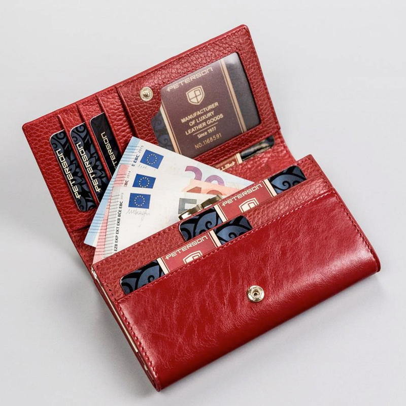 Skórzany damski portfel Peterson PTN PL-466 MULTI