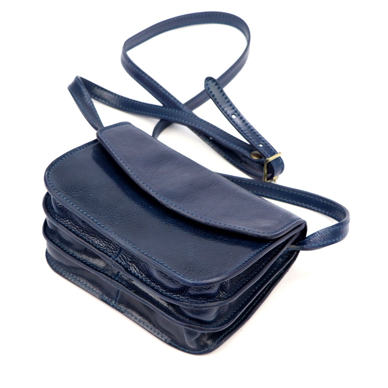 Florence Skórzana listonoszka na ramię 3 komory zamykana klapą elegancka