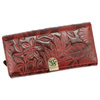Gregorio podłużny damski portfel duży skóra naturalna kwiatowy wzór