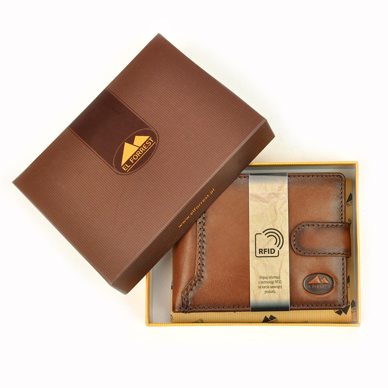 EL FORREST męski portfel skóra naturalna rozbudowany ochrona RFID