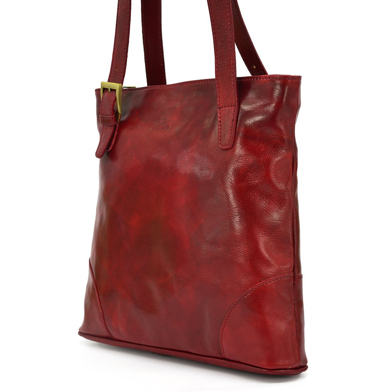 Elegancka duża skórzana shopperbag z organizerem