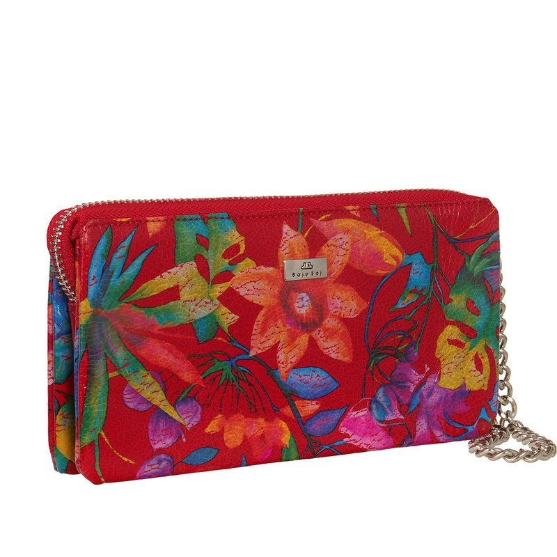 Portfel damski skórzany czerwony BajuBaj duży ręcznie szyty PD2403s116RFID