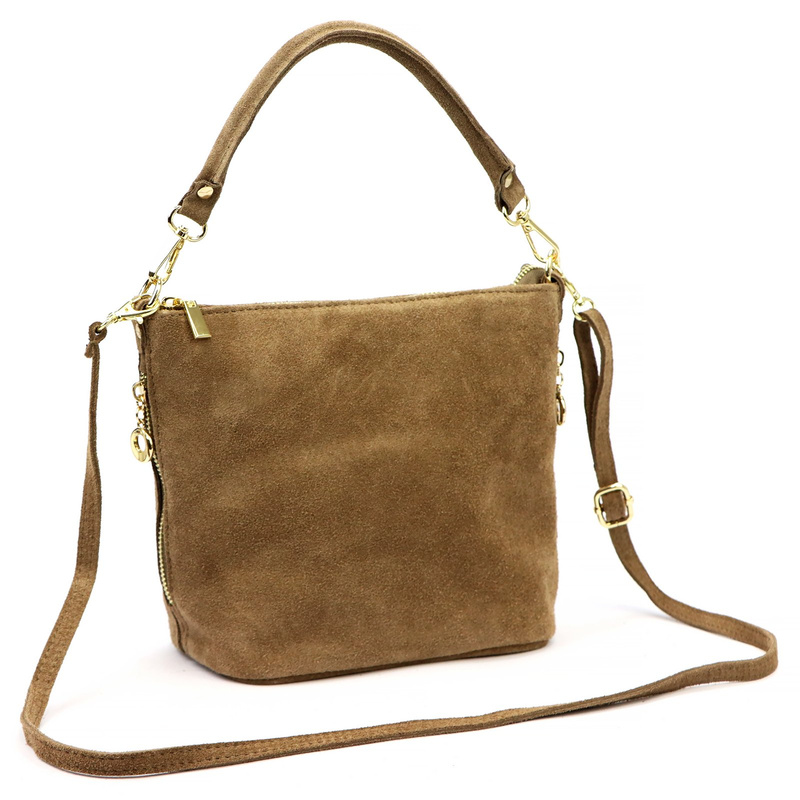 Damska miejska zgrabna listonoszka skórzana torebka na ramię zamszowa Luka