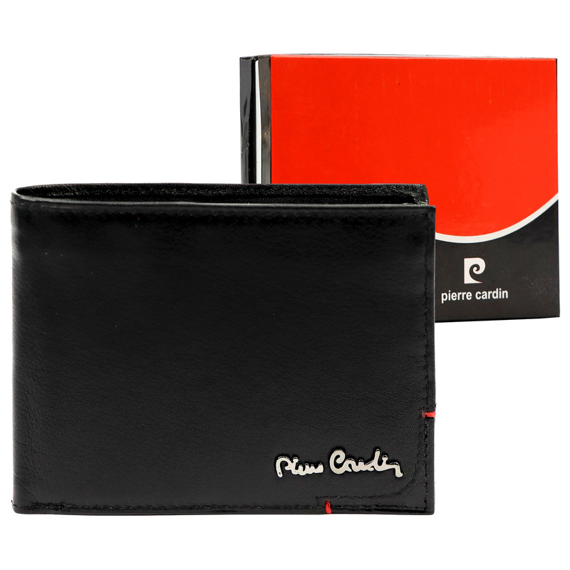 Poziomy Skórzany męski portfel Pierre Cardin RFID