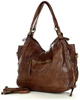 Torba skórzana wysokogatunkowa na ramię styl miejski shoulder leather bag - MARCO MAZZINI czekoladowy brąz